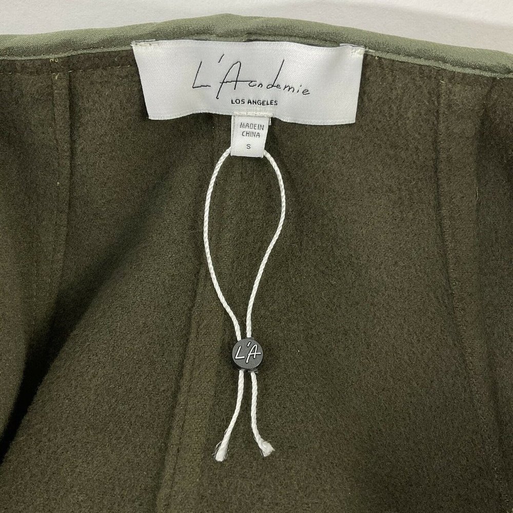L’Acadamie Coat Womens Size Small Revolve Olive Hooded Belt Cloak $398 Nwot - Picture 5 of 7